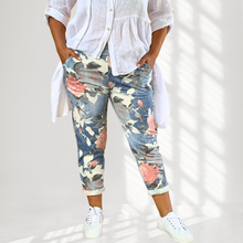 Load image into Gallery viewer, Peony Floral Jogger Pants in Light Blue by The Inspired Wardrobe Australia