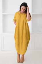 Load image into Gallery viewer, Monica Linen Dress Saffron