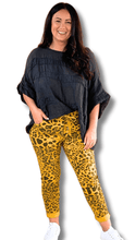 Load image into Gallery viewer, Animal Print Stretch Pants in Mustard by The Inspired Wardrobe Australia
