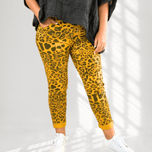 Load image into Gallery viewer, Animal Print Stretch Pants in Mustard by The Inspired Wardrobe Australia
