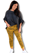 Load image into Gallery viewer, Animal Print Stretch Pants in Mustard by The Inspired Wardrobe Australia
