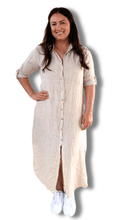 Load image into Gallery viewer, Byron Shirt Dress in Natural colour by The Inspired Wardrobe Australia
