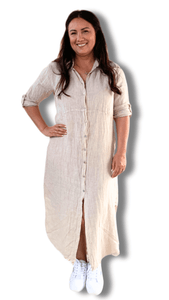 Byron Shirt Dress in Natural colour by The Inspired Wardrobe Australia