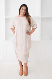 Monica Linen Dress Natural