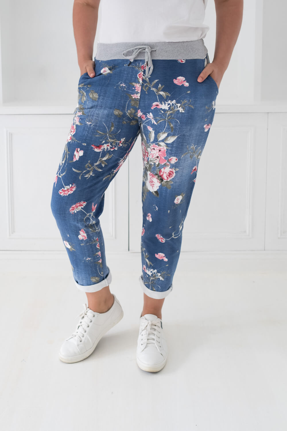 Carly Floral Joggers Denim