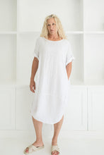 Load image into Gallery viewer, inspired wardrobe italian linen rachel dress white size 10-18
