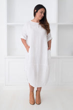 Load image into Gallery viewer, Monica Linen Dress White
