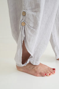 inspired wardrobe italian linen pants silver grey plus size