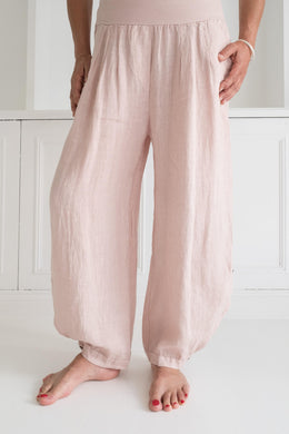 inspired wardrobe italian linen pants pink plus size